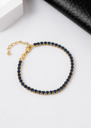 Esclava circonias azul unisex 16 Cms + Extenso