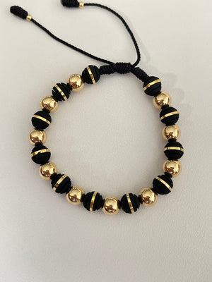 Pulsera balin y neopreno argollado (8mm)