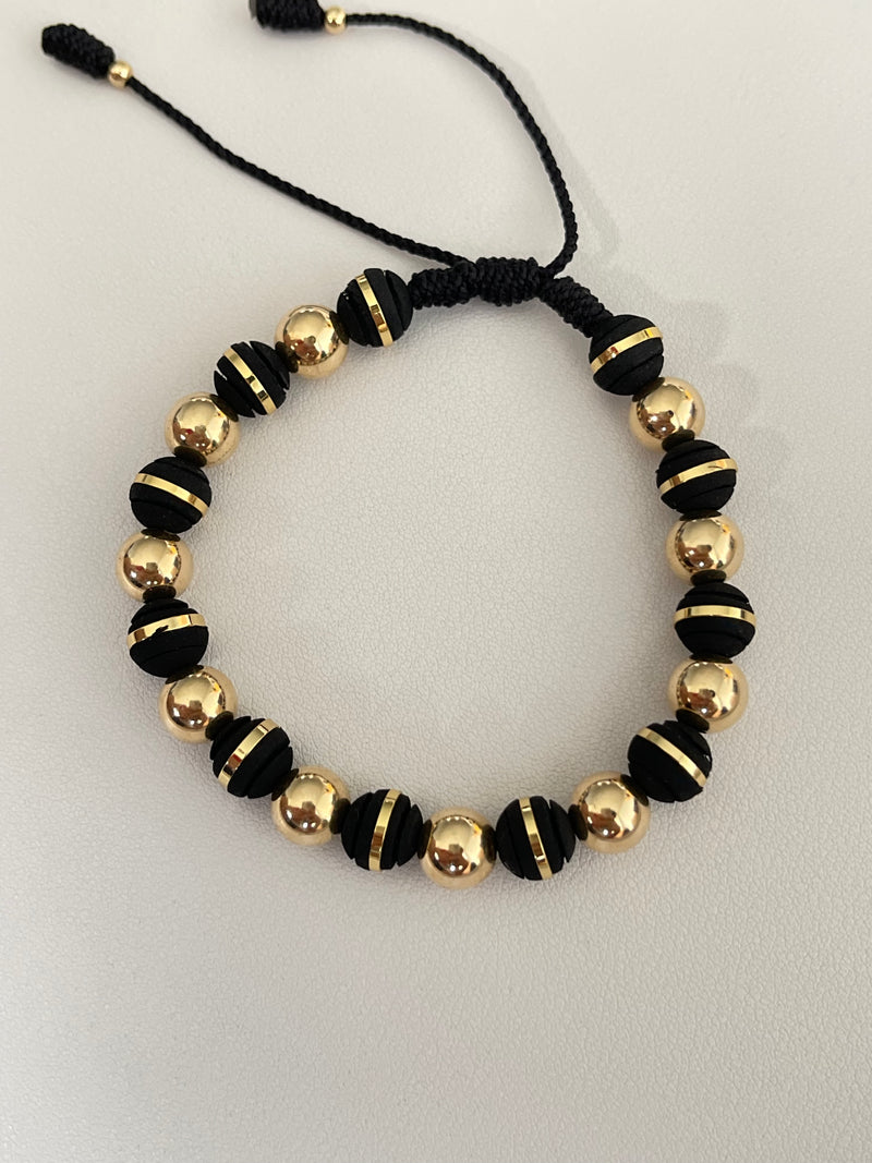 Pulsera balin y neopreno argollado (8mm)