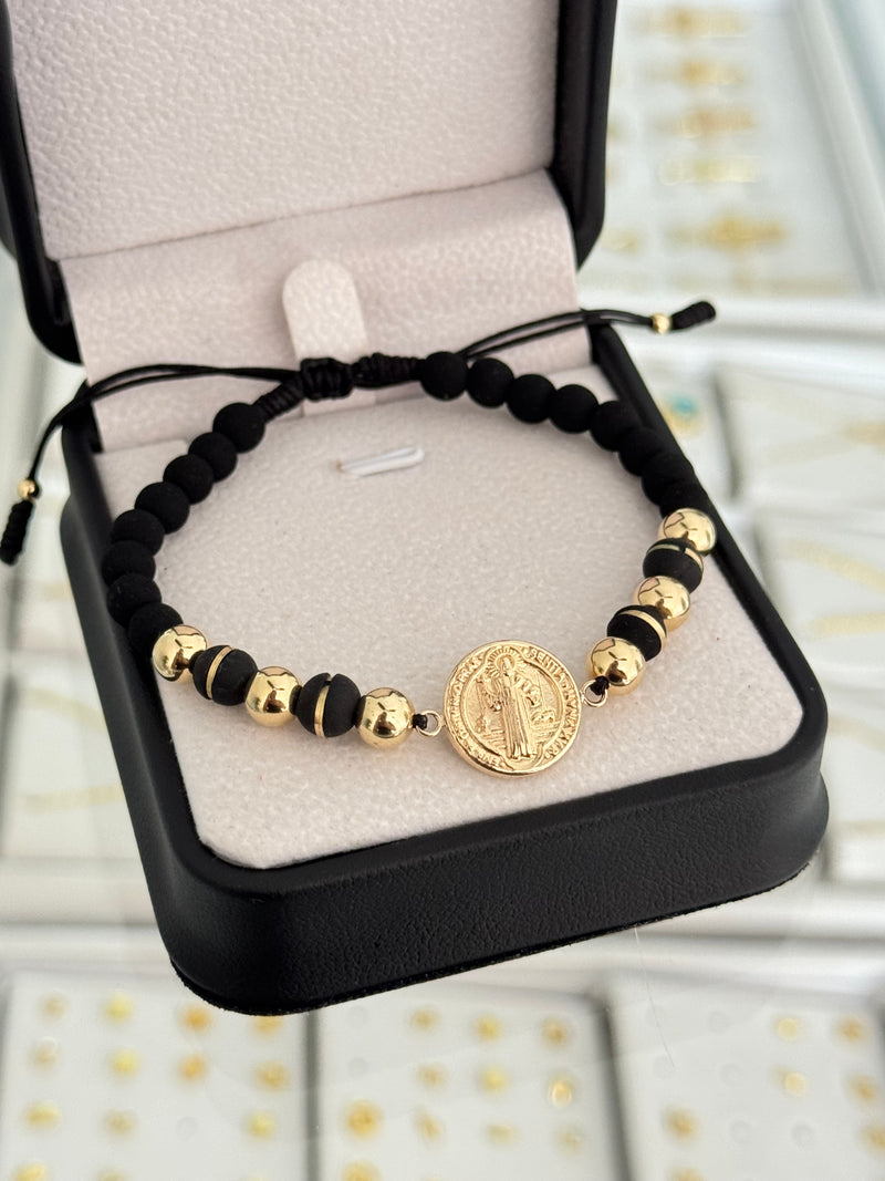 Pulsera san Benito grande con neoprenos. N de balín: #6