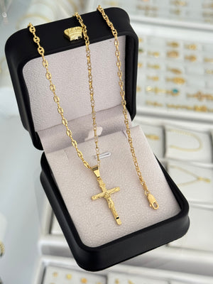 Conjunto Santa Cruz M (cadena Gcc delgada 65cms + pulsera Gcc it 2.5mm 19cm + dije)