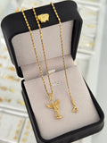 Conjunto tube Gold (cadena tube gold IT 65cm + pulsera tube gold IT 19,5 + dije san miguel italy)