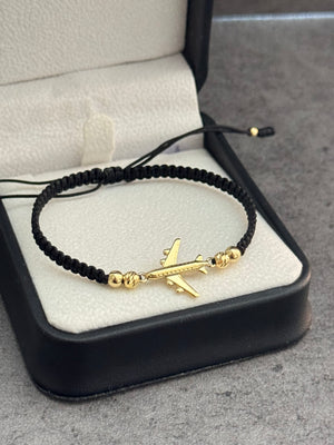 Pulsera avión. N de balín: #4 liso, #4 diamantado (con punteros)
