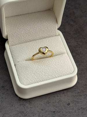 Anillo ajustable corazón popocho con piedra