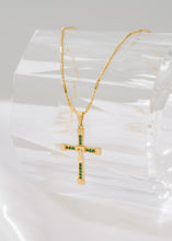 Cargar imagen en el visor de la galería, Cadena canutillo militar 65 Cms +dije Cruz toretto verde
