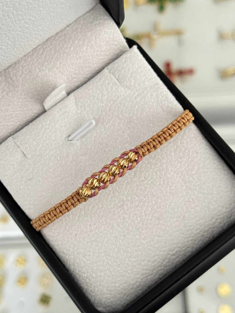 Pulsera tejido balin diamantado. N° de Balín: #4