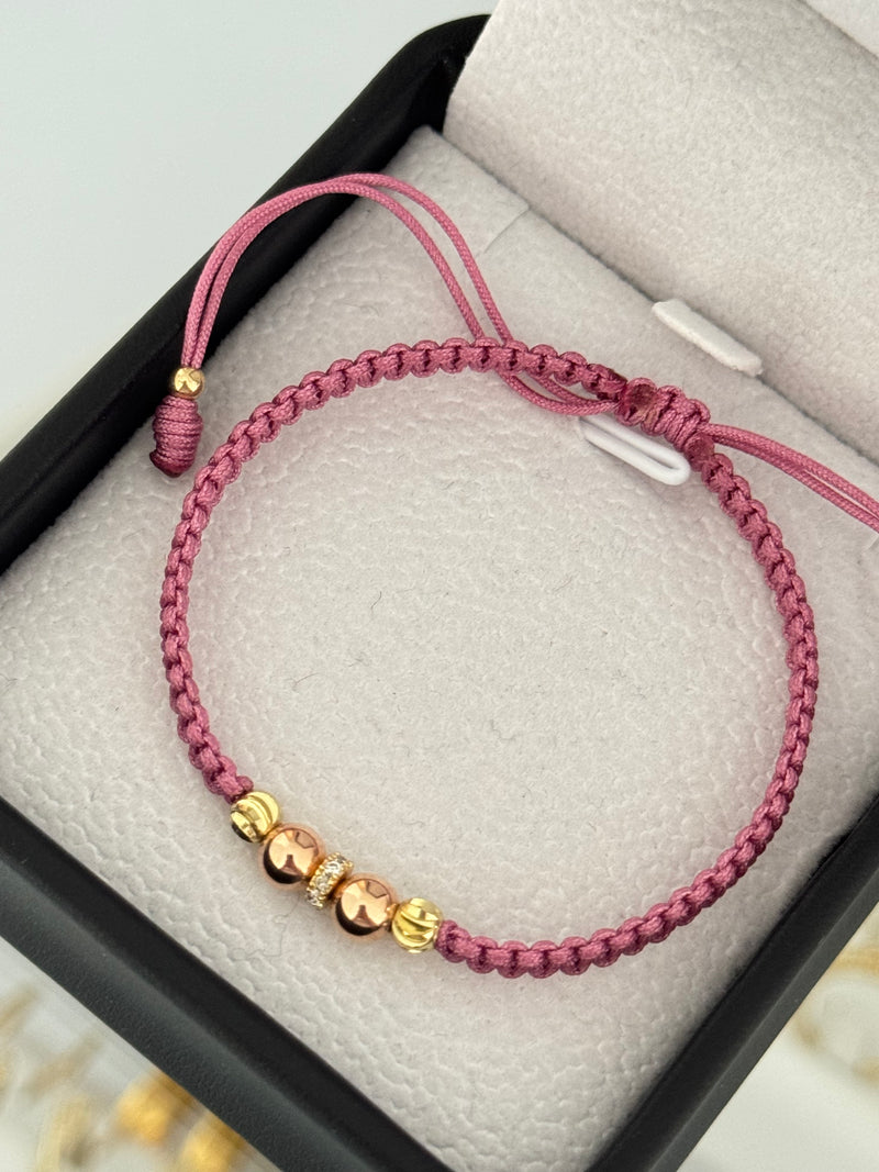 Pulsera rondel cristal. N° de Balín #5 rosa, #4 italiano.
