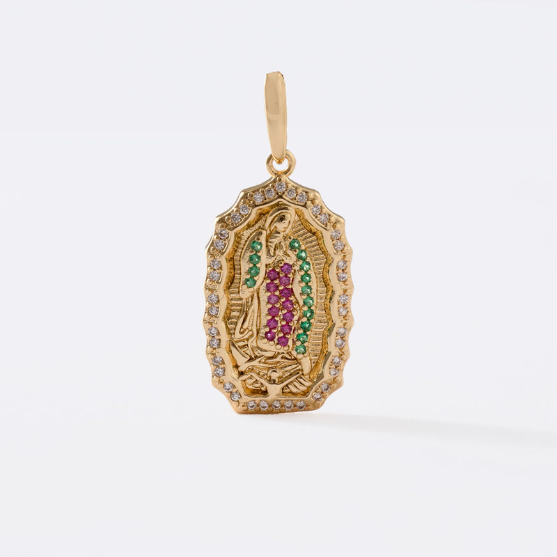 Dije medalla de Guadalupe colores