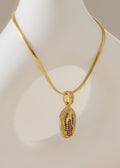 Cadena Serpiente 65 Cms + Dije Virgen María De Guadalupe