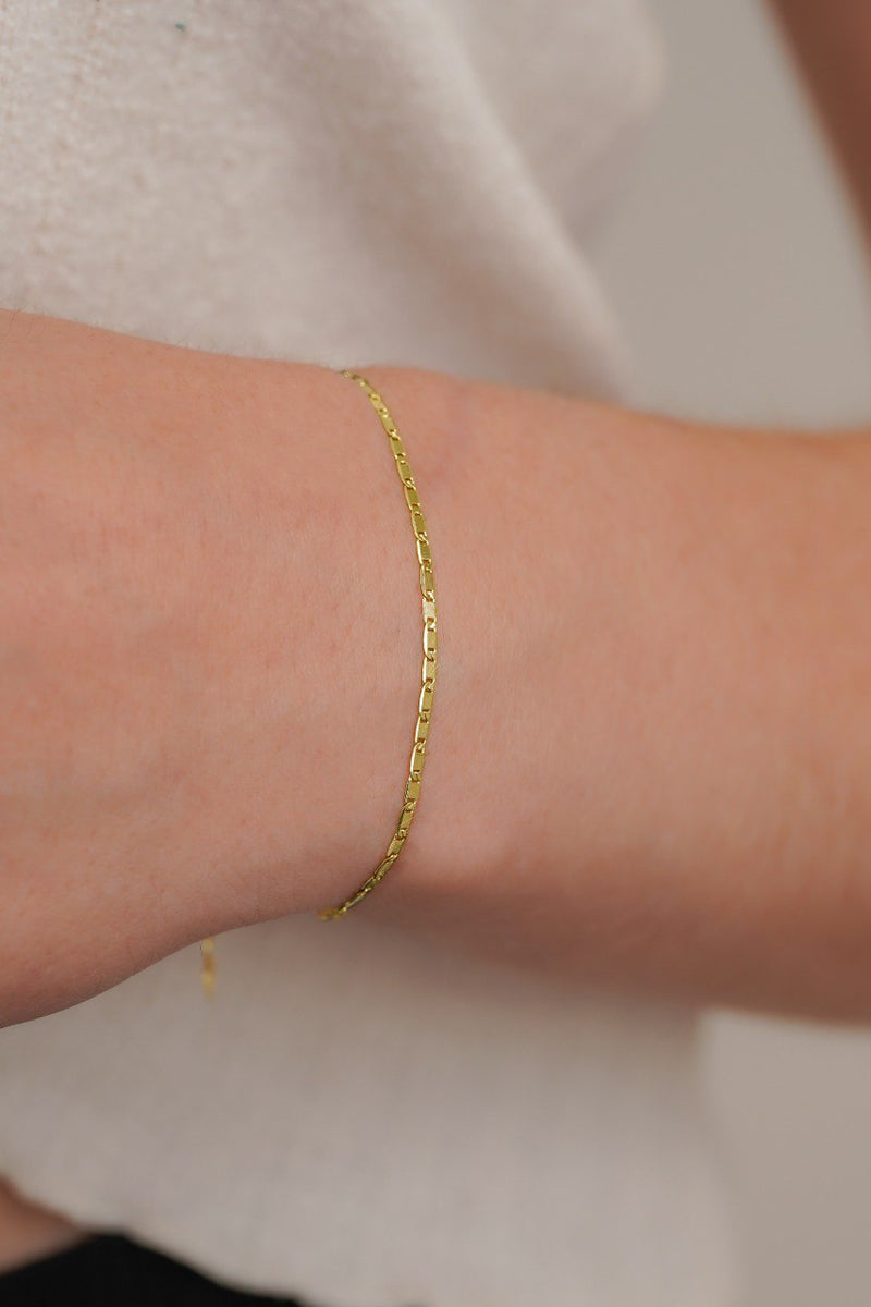 Pulsera escalera delgada plana lisa 16cms