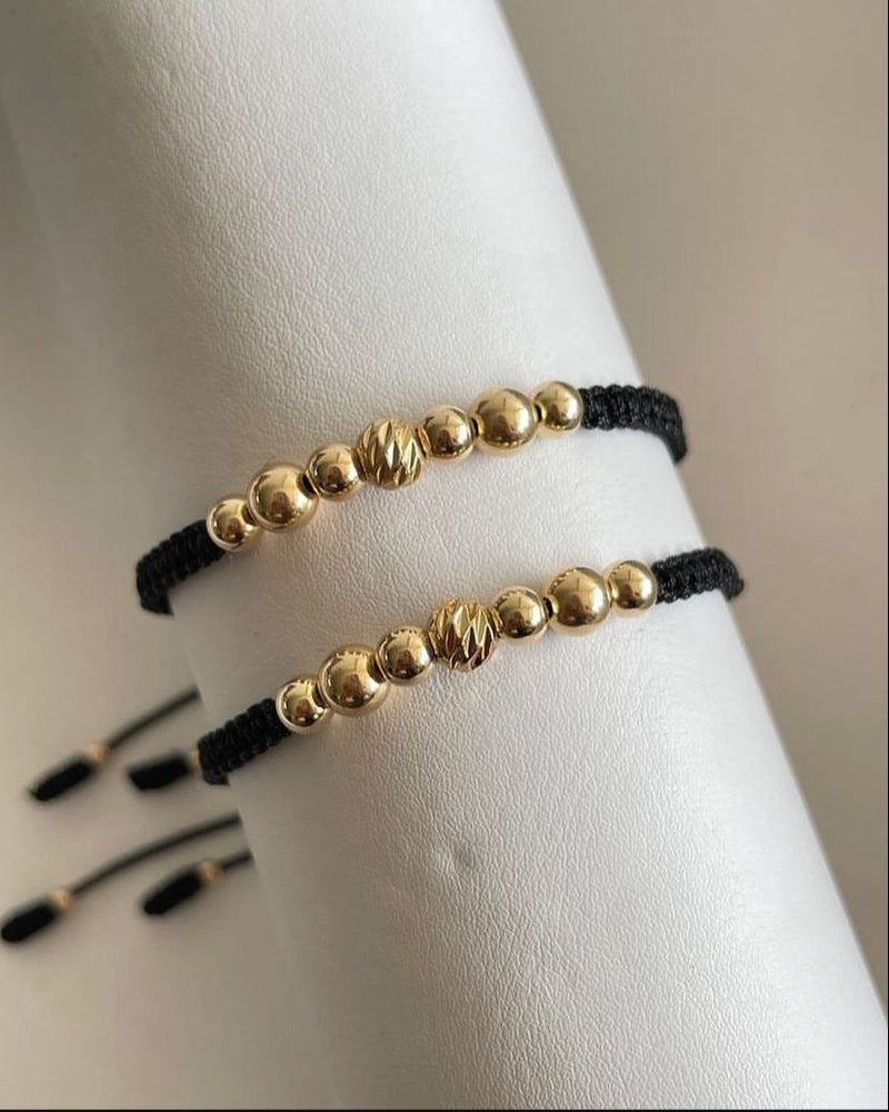 Juego pulsera balin #5, #6 liso y diamantado. X2