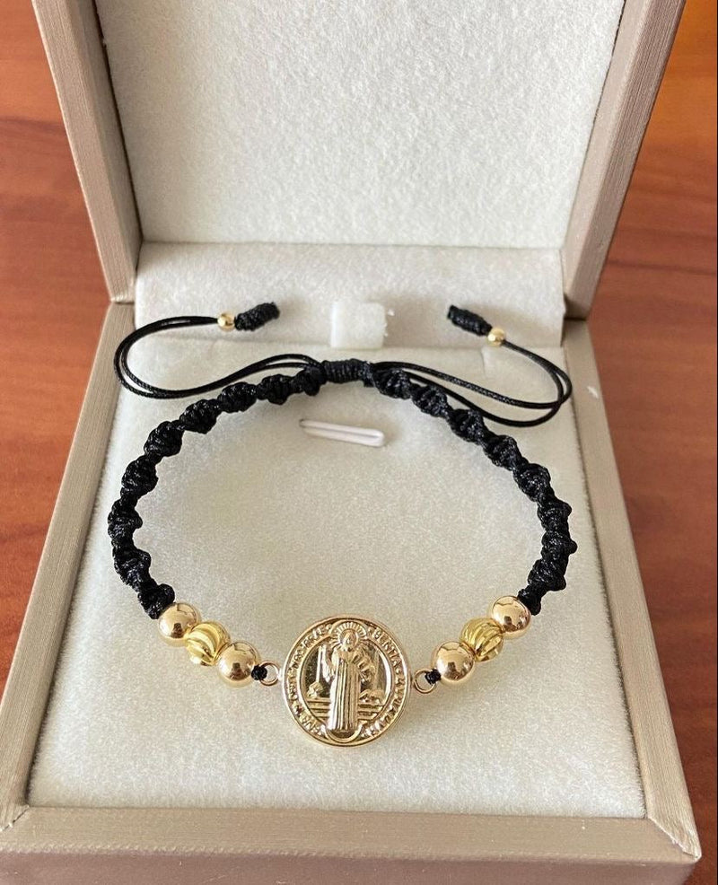 Pulsera herraje san Benito G con balines #5