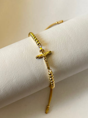 Pulsera Cruz grande (4mm)