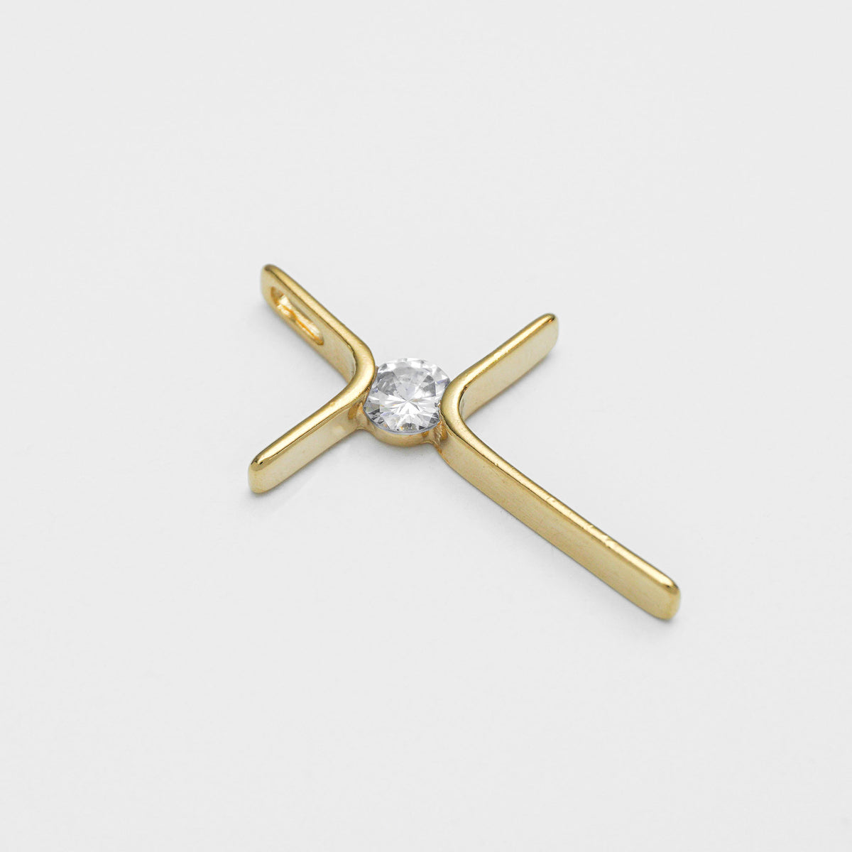 Dije cruz circonia 4cms cristal