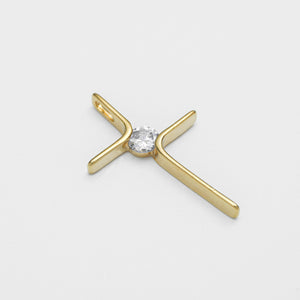 Dije cruz circonia 4cms cristal