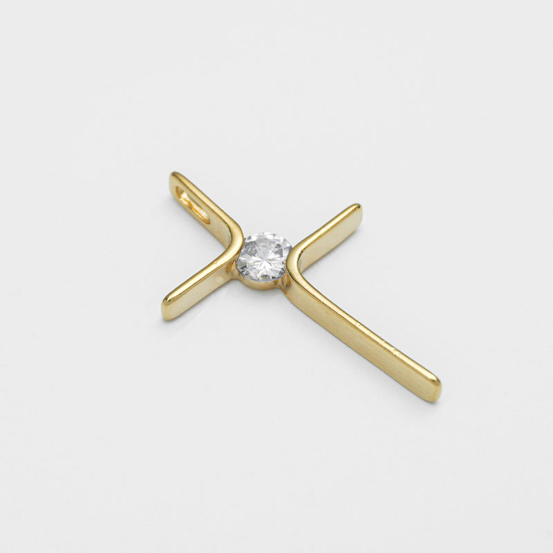 Dije cruz circonia 4cms cristal