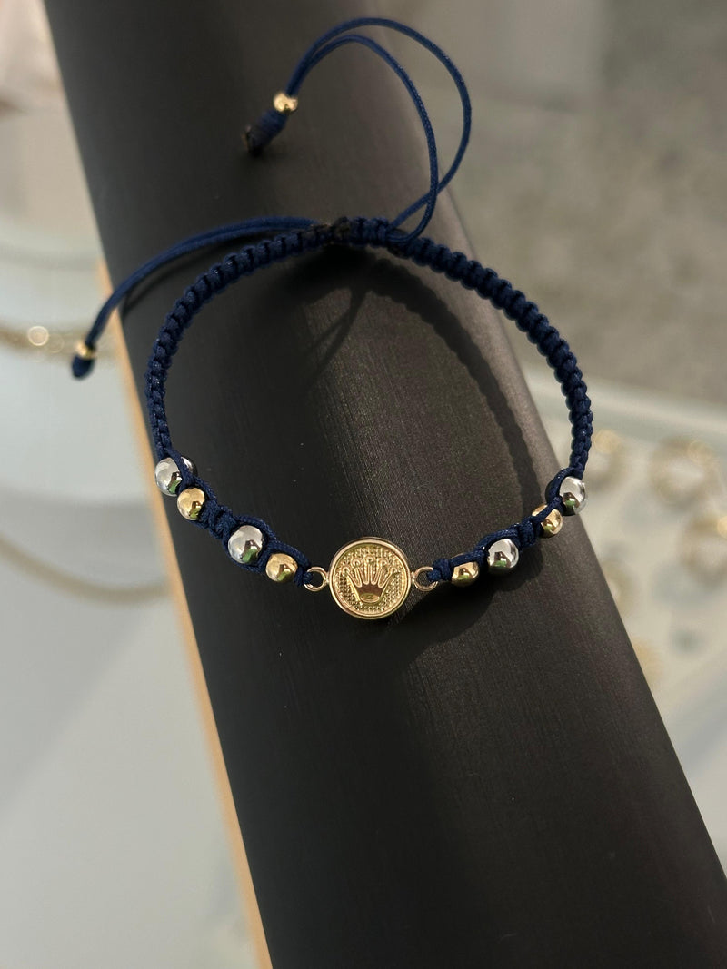 Pulsera corona acero. N° de Balín: #5 liso, #6 acero