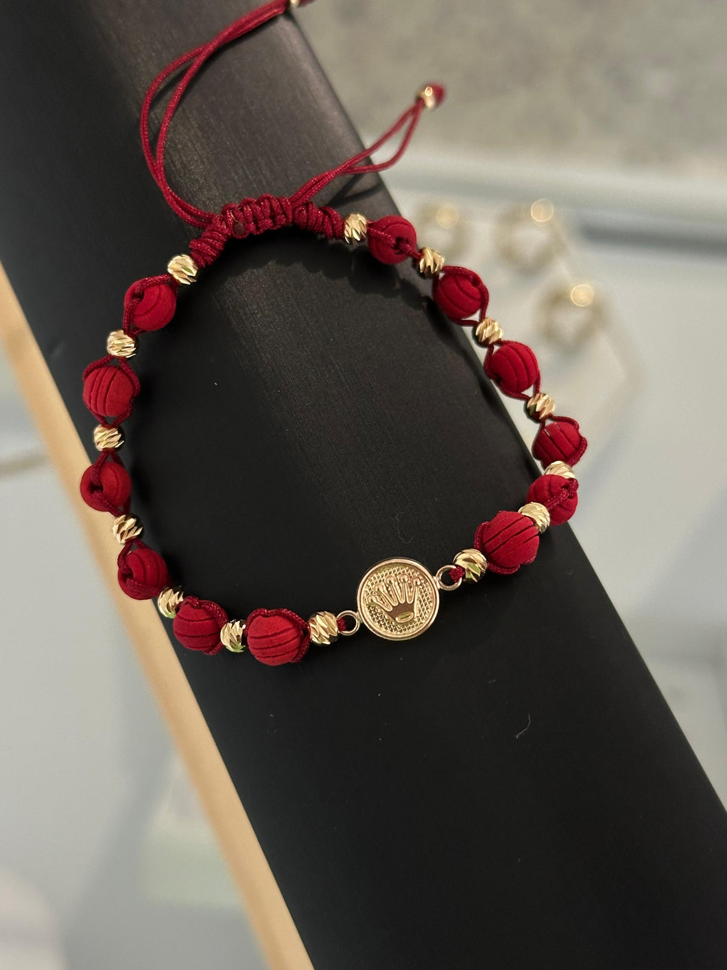 Pulsera corona rolex neopreono roja